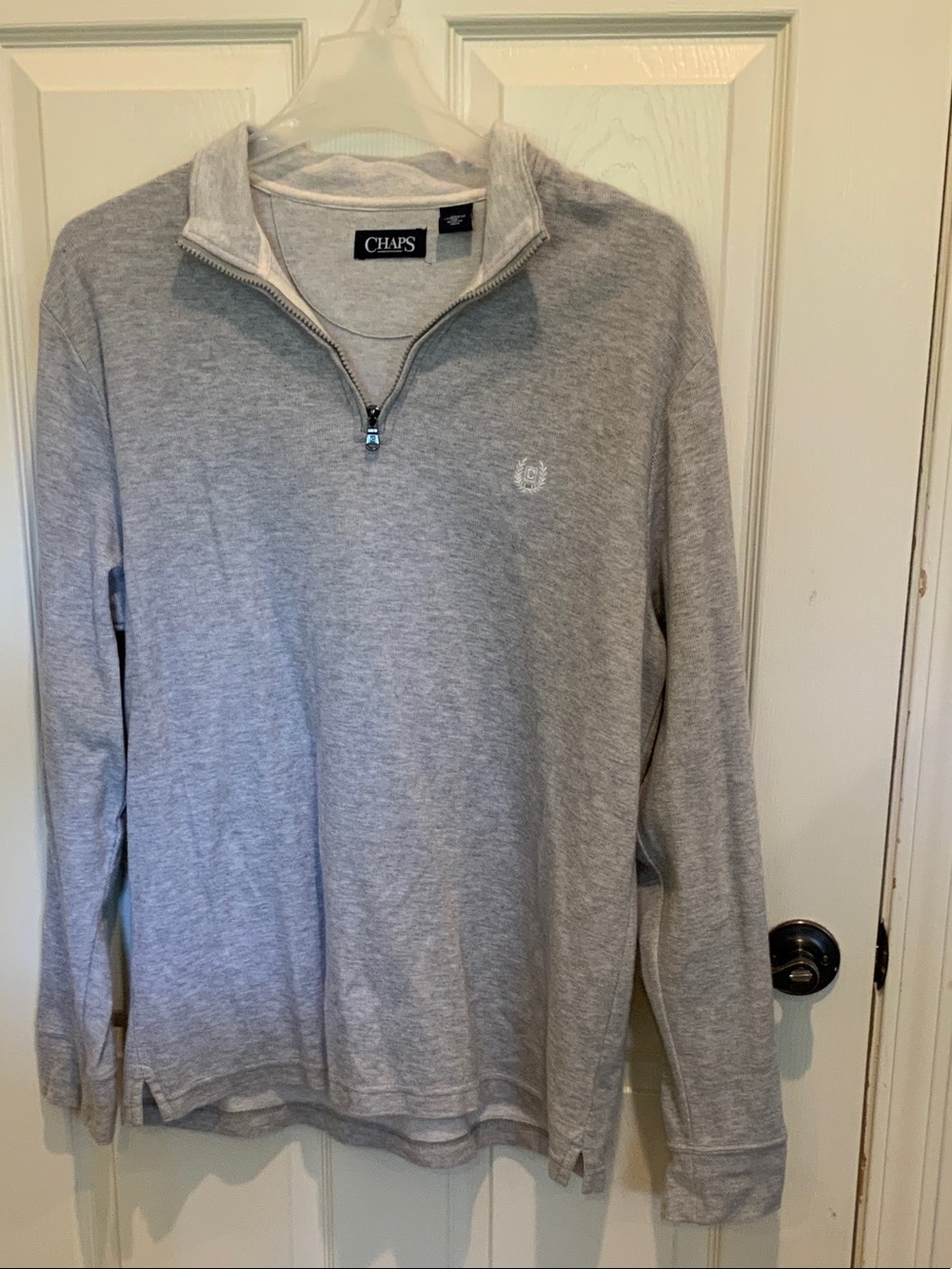 Chaps Men’s Heather Gray Half-Zip Pullover Sweater